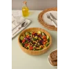 Mia - 24 cm Bambu İkeanatural Salata Kasesi, Sunum Kasesi, Dekoratif Kase, İskandinav Kase