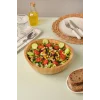 Mia - 23 cm Bambu İkeanatural Salata Kasesi, Sunum Kasesi, Dekoratif Kase, İskandinav Kase