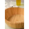 Mia - 23 cm Bambu İkeanatural Salata Kasesi, Sunum Kasesi, Dekoratif Kase, İskandinav Kase
