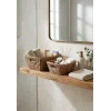 Alessia - 2 li Naturel Dekoratif Kulplu Hasır Çok Amaçlı Sepet Seti, Havluluk, Banyo Organizer
