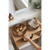 Giorgia - Dekoratif Doğal El Örmesi Hasır Yuvarlak 3’lü Sepet, Havluluk, Banyo Organizer Siyah