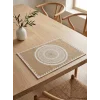 Ethnic - 6 Adet Jüt El Baskılı Dikdörtgen Sofra Sunum Tabak Altlığı Supla Amerikan Servisi 45x30 Cm