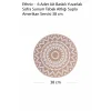 Ethnic - 6 Adet Jüt El Baskılı Yuvarlak Sofra Sunum Tabak Altlığı Supla Amerikan Servisi 38 Cm