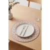 Ethnic - 6 Adet Jüt El Baskılı Yuvarlak Sofra Sunum Tabak Altlığı Supla Amerikan Servisi 38 Cm