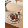 Ethnic - 6 Adet Jüt El Baskılı Yuvarlak Sofra Sunum Tabak Altlığı Supla Amerikan Servisi 38 Cm