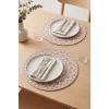 Ethnic - 6 Adet Jüt El Baskılı Yuvarlak Sofra Sunum Tabak Altlığı Supla Amerikan Servisi 38 Cm