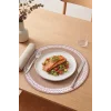 Ethnic - 6 Adet Jüt El Baskılı Yuvarlak Sofra Sunum Tabak Altlığı Supla Amerikan Servisi 38 Cm