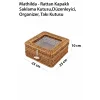 Mathilda - Rattan Kapaklı Saklama Kutusu,Düzenleyici, Organizer, Takı Kutusu
