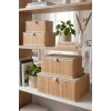 Marion - 4 lü Bambu İç Korumalı, Kapaklı, Çok Amaçlı Sepet Seti, Organizer, Düzenleyici, Saklama Kutusu