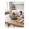 Giselle - Ahşap Saplı Çift Katlı Cam Süzgeçli Borosilikat Cam Bitki Çayı Demliği 1200 ml