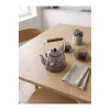 Giselle - Ahşap Saplı Çift Katlı Cam Süzgeçli Borosilikat Cam Bitki Çayı Demliği 1200 ml