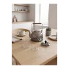 Giselle - Ahşap Saplı Çift Katlı Cam Süzgeçli Borosilikat Cam Bitki Çayı Demliği 1200 ml