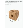 Allegra - Hasır Katlanır Kulplu Çok Amaçlı, Organizer, Düzenleyici Sepet 32x32x31 cm