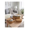 Reine - 3lü Rattan Kapaklı Dekoratif Oval Çok Amaçlı Sepet Seti, Organizer, Düzenleyici, Saklama Kutusu