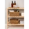 Lorena- 2 li Naturel Dekoratif Kulplu Hasır Çok Amaçlı Sepet Seti, Havluluk, Banyo Organizer