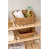 Lorena- 2 li Naturel Dekoratif Kulplu Hasır Çok Amaçlı Sepet Seti, Havluluk, Banyo Organizer
