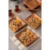Bella - Akasya 6 Lı Kare Servis, Kahvaltı, Pasta, Sunum Tabak Seti