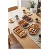 Bella - 4lü Gerçek Akasya Ağacı Çok Amaçlı Dekoratif Sunum Tepsisi