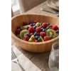 Mia - 23 cm Bambu İkeanatural Salata Kasesi, Sunum Kasesi, Dekoratif Kase, İskandinav Kase