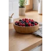Mia - 24 cm Bambu İkeanatural Salata Kasesi, Sunum Kasesi, Dekoratif Kase, İskandinav Kase