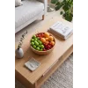 Mia - 24 cm Bambu İkeanatural Salata Kasesi, Sunum Kasesi, Dekoratif Kase, İskandinav Kase