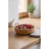 Mia - 24 cm Bambu İkeanatural Salata Kasesi, Sunum Kasesi, Dekoratif Kase, İskandinav Kase