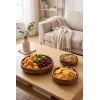 Nicole - 3lü Akasya Kase Seti Gerçek Akasya Ağacı 25 cm / 20 cm / 15 cm