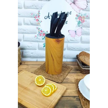 Perotti Coltello Bamboo 6 Parça Bıçak Seti Taba Yuvarlak