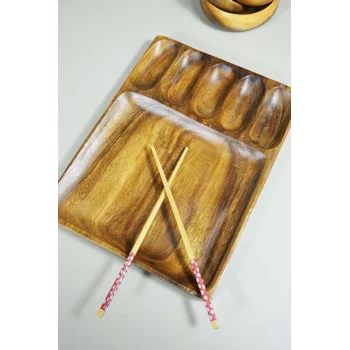 Akasya 6 Bölmeli Çok Amaçlı Sunum Tabağı