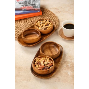 Yasemin - 6 Parça Akasya Sunum ve Çerez Seti