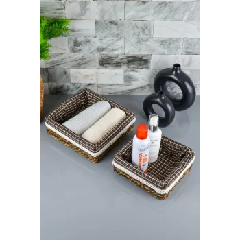 Lotte - 2 li Hasır Çok Amaçlı Sepet Seti