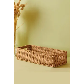 Picnic Hasır Tekli Dikdörtgen Sepet 36 X 15 X 8 cm