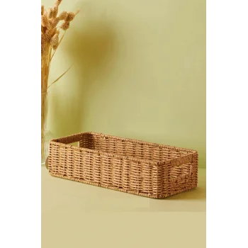 Picnic Hasır Tekli Dikdörtgen Sepet 36x15x8 cm