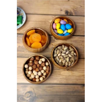 Inge - Doğal Akasya 4 Lü Yuvarlak Çerezlik