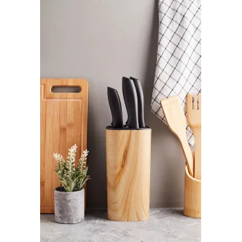 Perotti Coltello Bamboo 6 Parça Bıçak Seti Taba Kare