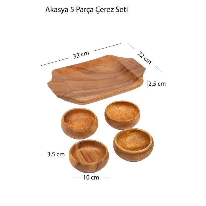 Akasya 5 Parça Çerez Seti