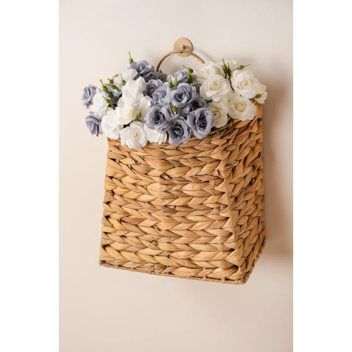 Valerio - Doğal Örme Hasır Kapı Sepeti Gazetelik Çiçeklik Posta Kutusu