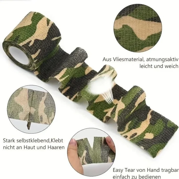 Çetin Av Kamuflaj Bant 5cm x 4.5 mt Su Geçirmez Bant
