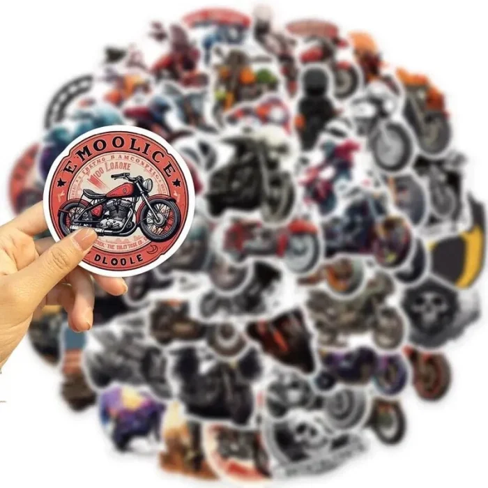 Karikatür Motosiklet Vinil Sticker - 10 Adet