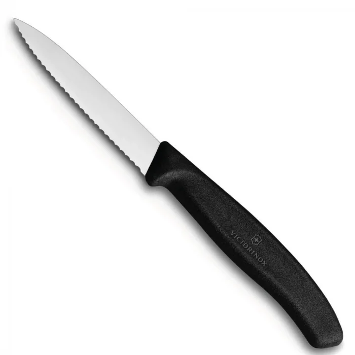 Victorinox 6.7633 8cm Siyah Tırtıklı Soyma Bıçağı