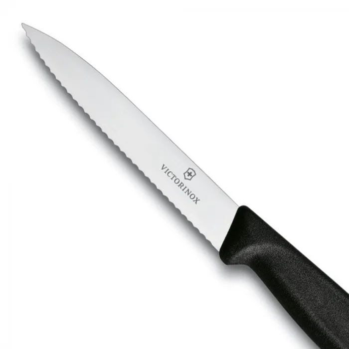 Victorinox 6.7733 10cm Siyah Tırtıklı Soyma Bıçağı