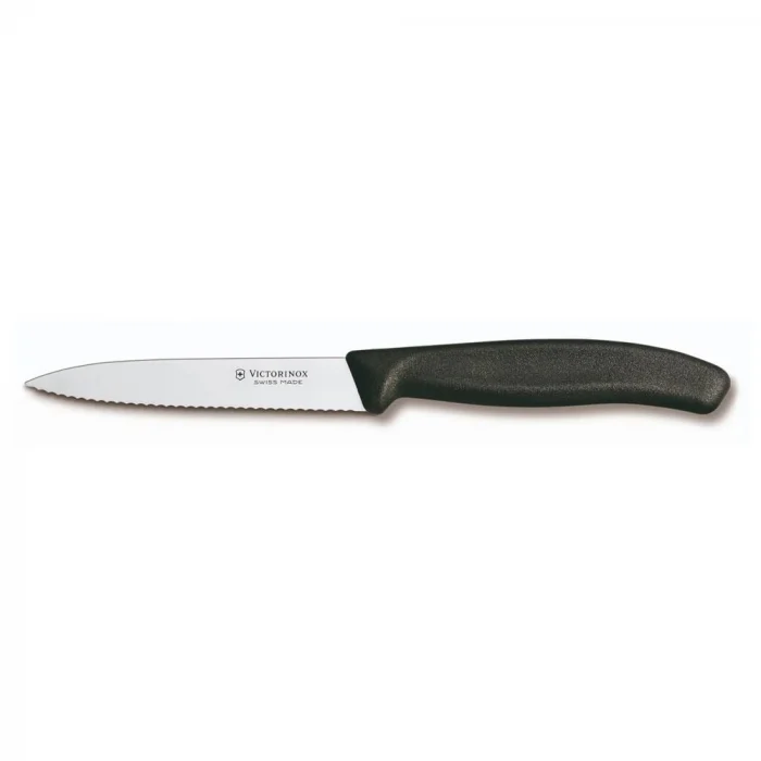 Victorinox 6.7733 10cm Siyah Tırtıklı Soyma Bıçağı