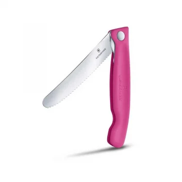 Victorinox 11cm Katlanır Domates Bıçağı Pembe 6.7836.F5B