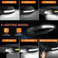 Janva LX200 Sensörlü Şarjlı COB LED ve XPE 5 Mod Kafa Lambası