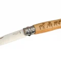 Opinel Meşe Saplı Köpek Desenli Paslanmaz Çelik Çakı Inox No 8