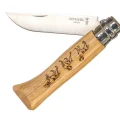 Opinel Meşe Saplı Köpek Desenli Paslanmaz Çelik Çakı Inox No 8