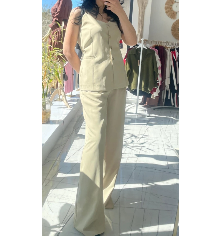 Acik Yeşil Ceket Yelek Pantalon Takım