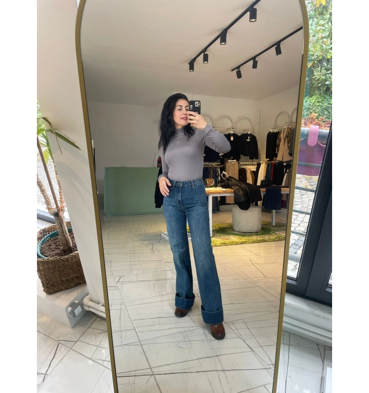 Antrasit Balıkçı Yaka Body Suit