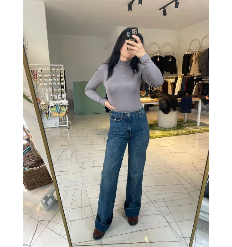 Antrasit Balıkçı Yaka Body Suit