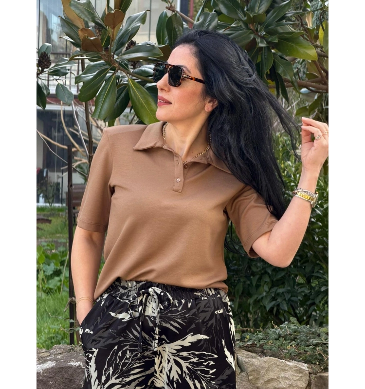 Siyah Desenli Kalın Saten Pantalon